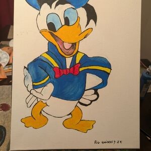 Donald Duck Canvas Art - Blue and Yellow